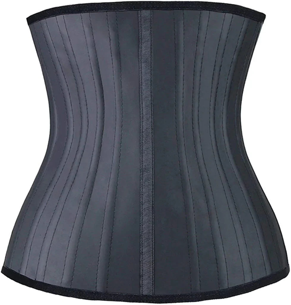 YIANNA Women Latex Waist Trainer 25 Steel Bones 3 Row Hooks