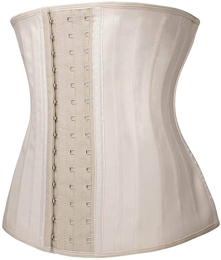 YIANNA Women Latex Waist Trainer 25 Steel Bones 3 Row Hooks