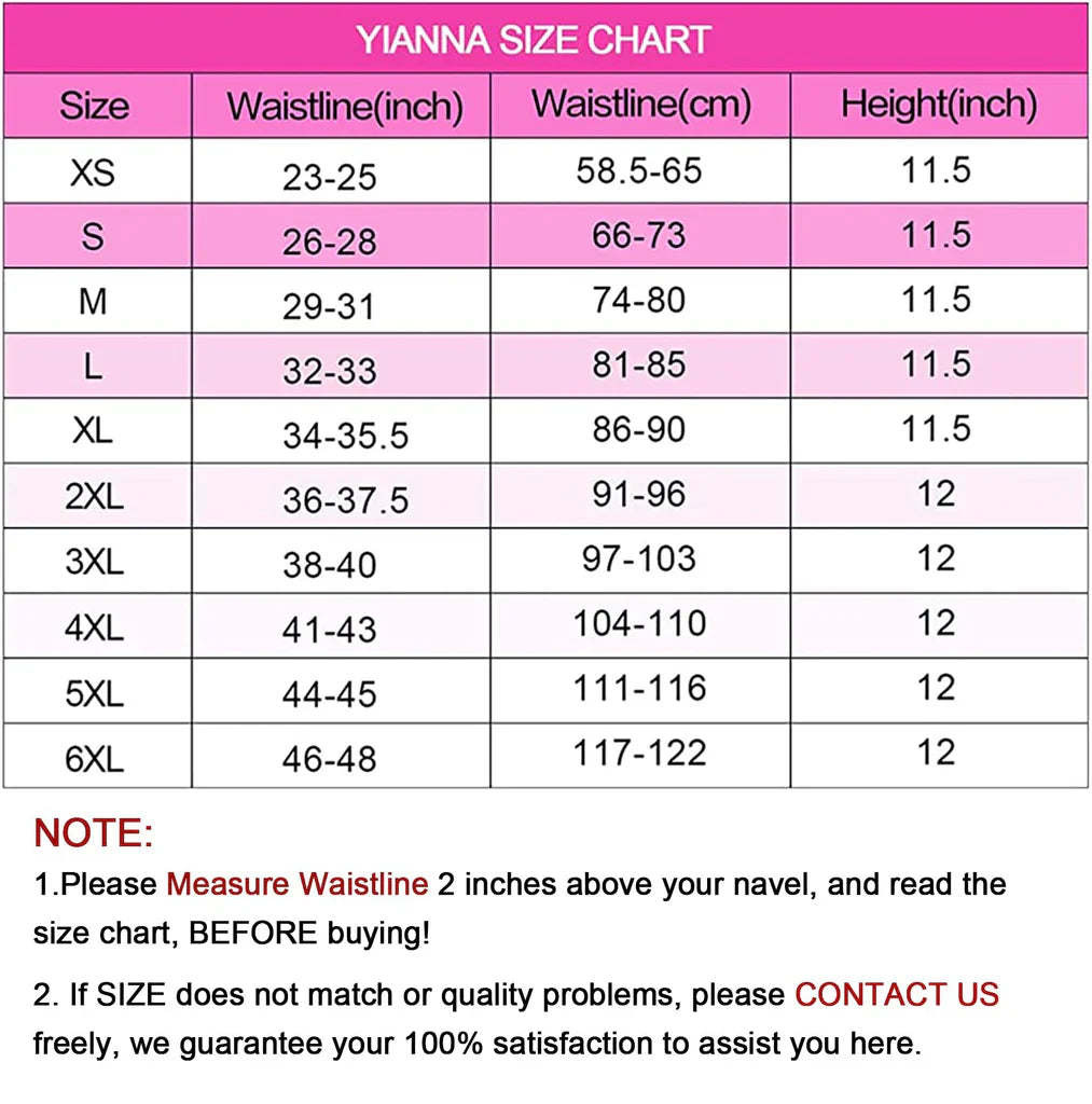 YIANNA Women Latex Waist Trainer 25 Steel Bones 3 Row Hooks