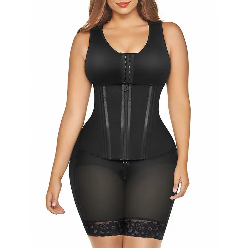 YIANNA Overbust Fajas Colombianas Shapewear for Women Tummy Control Body Shaper Girdles Waist Snatched Garment